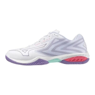 Mizuno Badmintonschuhe WAVE CLAW EL 2 FIT 71GA258268 Weiß/Lila/Pink Unisex E