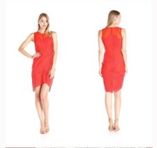 Adelyn Rae Blood-Orange Lace Shift Dress Size Small