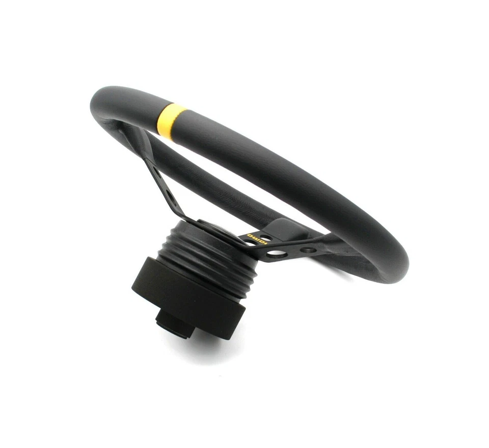 Volante de cuero MOMO Mod.07 350 mm con kit de buje Boss para Porsche 911 912 Foto 3 de 4