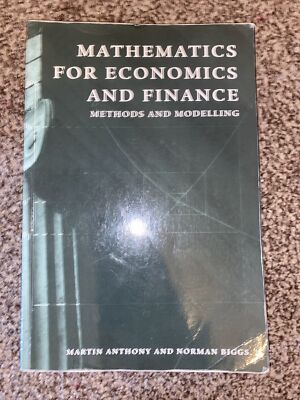 Mathematics for Economics and Finance: Methods and Modelling by Norman Biggs,...