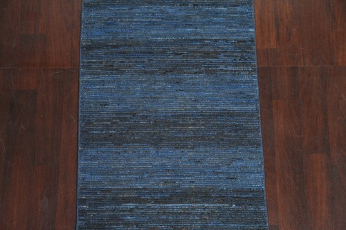 Striped Gabbeh Oriental Runner Rug Handmade Wool Decorative Modern Carpet 3x6 ft - Picture 3 of 12