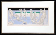 Jacques Villon, Le Mort de Daphnis for Les Bucoliques, Lithograph, Signed in Pen