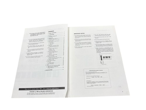 Roland JX-10 Super JX Synthesizer Keyboard Original Owner's Manual Book Japan 86 - Picture 3 of 6