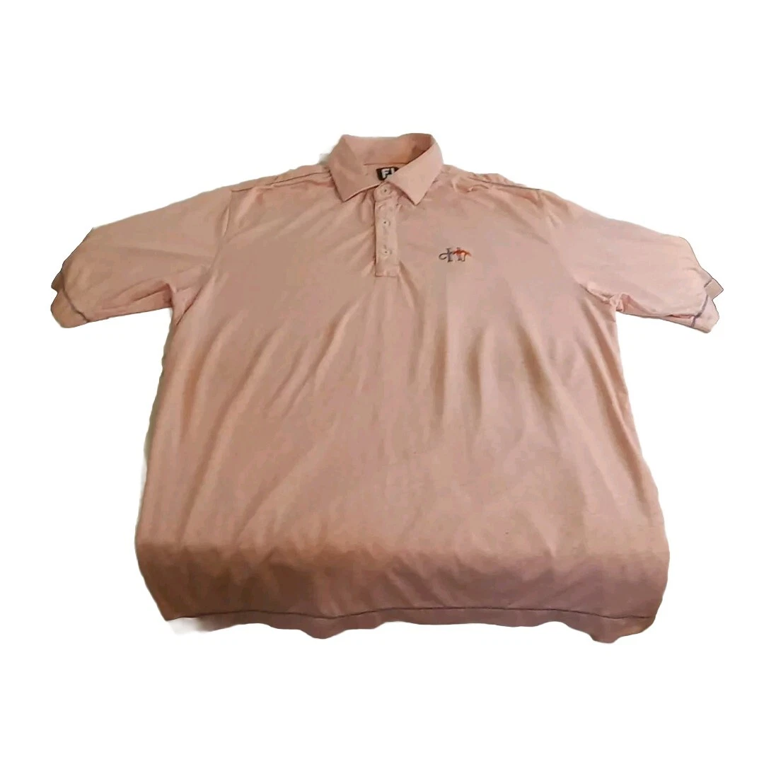 FootJoy Men’s Red Golf Polo Shirt – Size Large – 3-Button – Embroidered Logo