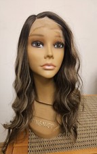 NEW AMAZING FULL LACE FRONT BROWN WAVY/CURLY HIGHLIGHTS WIG
