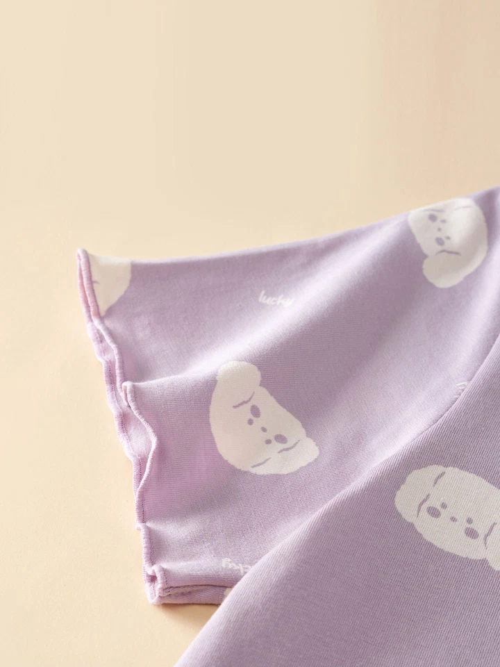 Vestido de noite feminino princesa verão pijama manga curta algodão infantil roupa de dormir - Imagem 4 de 4