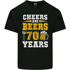70th Birthday 70 Year Old Funny Alcohol Mens Cotton T-Shirt Tee Top