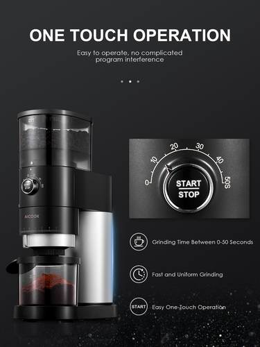 Coffee Grinder with 36 Custom Grinders, Stainless Steel, Black - Picture 3 of 12