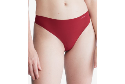 Women's Calvin Klein Invisibles Thong Panty D3428, Size: XS, Dark Red