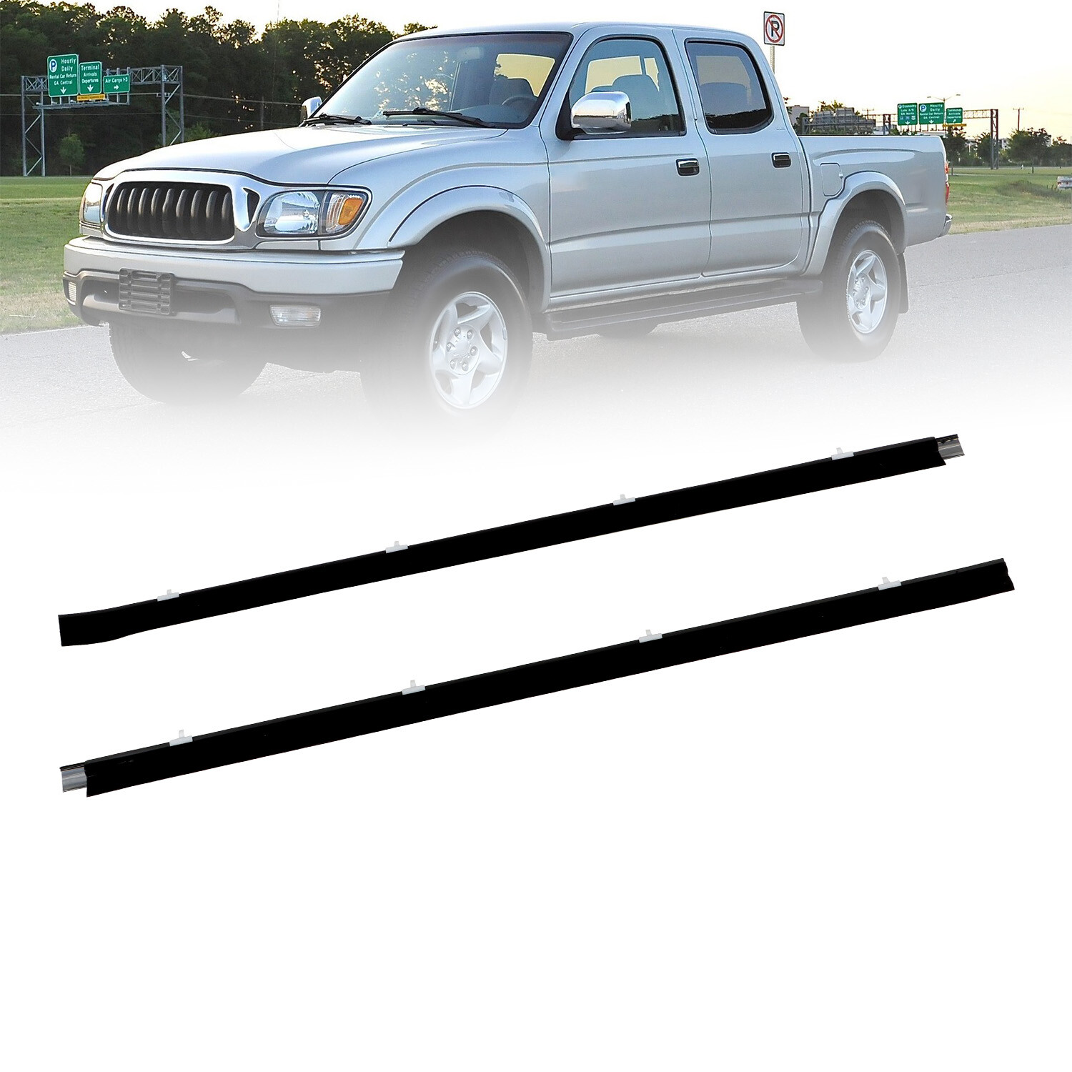 WP685VZ Fit for Toyota Tacoma 1995-2014 2pcs Front Door Window Belt Weatherstrip