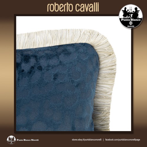 ROBERTO CAVALLI HOME | MONOGRAMA Cubierta de cojín reversible azul con relleno - Imagen 13 de 13