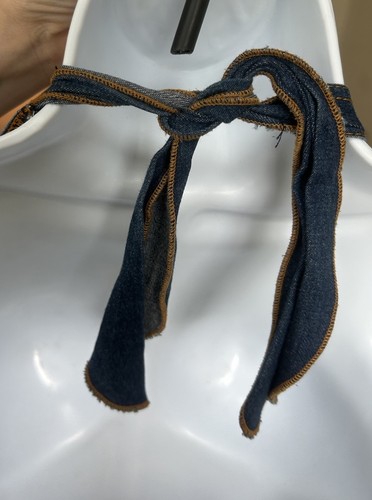 Abito babydoll vintage Y2K anni 90 Aqua Denim Halter L Fairy Grunge cowgirl festival - Foto 4 di 8