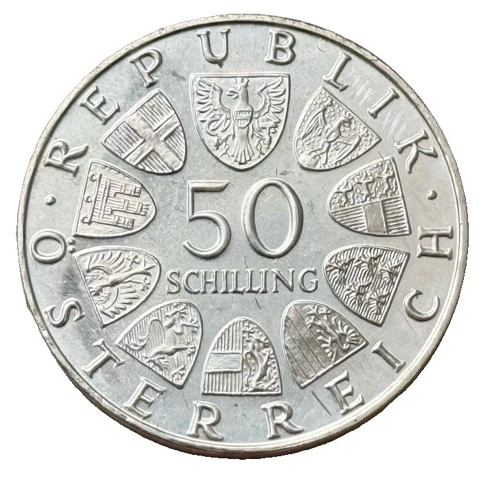 50 Schilling 1971 Österreich Julius Raab 20g 900 Silber Münze