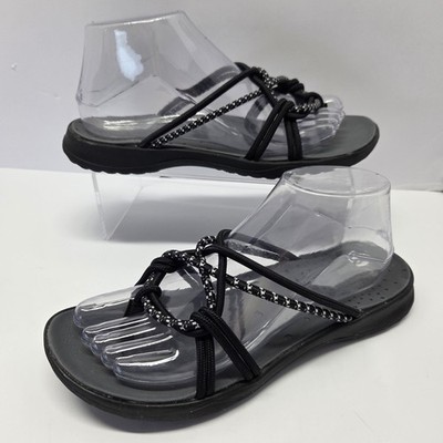 Merrell Terran Lattice II Sandals 8 Black Rope Strappy Comfort Outdoor Hiking