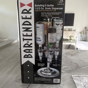 BARTENDER_Global Decor Rotating Four Bottle Alcohol Drink Dispenser