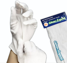 100 Cotton White Gloves for Work Safety Jewelry Coin Silver Inspection for Men