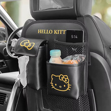 Hello Kitty Car Seat Back Organizer Multi - Pocket Storage Bag with Mesh Pocket