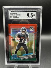 Panini Donruss Optic Rated Rookie Bijan Robinson #206 Red Green Prizm SGC 9.5