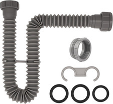 1-1/2" Flexible P-Trap Sink Drain Pipe Kit 5.7"-27" for Kitchen Bathroom Sink wi