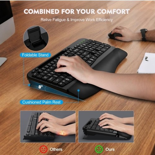 Rechargable Wireless Keyboard and Mouse Ergonomic Combo 2.4G Full-Sized......289 - Picture 4 of 15