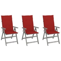 Verstellbare GartenstüHle Massivholz Akazie Mit Auflagen 3Er Set