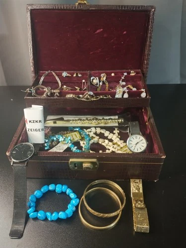 Lot Of Jewelry In A Box 925, 14kt Gold Vintage To Modern Watches And More