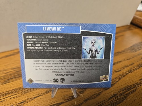 2023-24 Upper Deck DC Annual Canvas Variant #40 Livewire - Picture 2 of 2