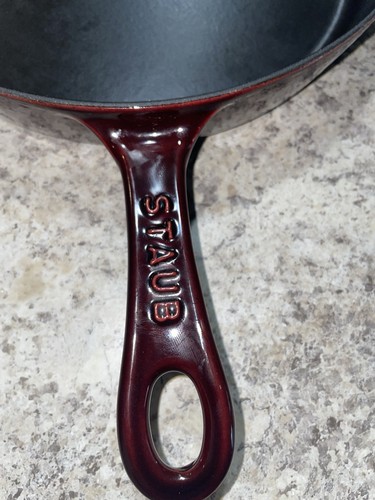 STAUB Cherry Run Cast Iron 10-inch Fry Pan - Picture 3 of 8