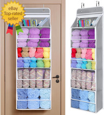 Hanging Yarn Storage Organizer with 5 Zipper Closure Compartments Large Capacity