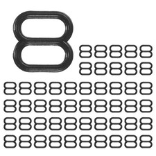 50 Pcs Bra Hooks for Straps, 8mm 8 Shaped Slider Bra Hooks Replacement, Black
