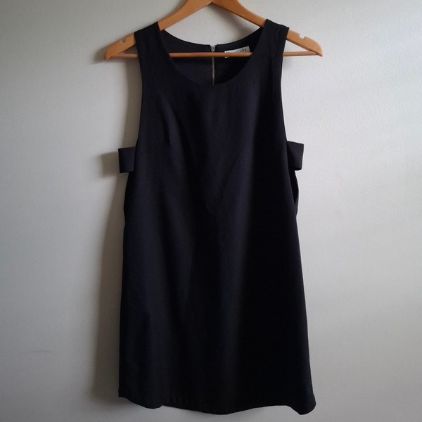 LOVERICHE Little Black Dress Mini Shift Peekaboo Retro Goth Witchy Timeless Sz S