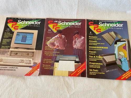 3x Zeitschrift Schneider CPC International - 1986 - 08/86 - 10/86 - 11/86