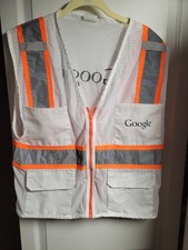 KISHIGO Safety Vest Size M, White T796-USA, Logo-GOOGLE