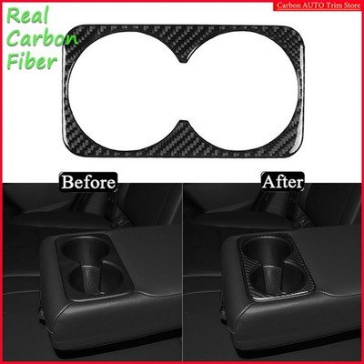For Nissan Rogue X-Trail 2021-25 Real Carbon Fiber Console Water Cup Panel Trim