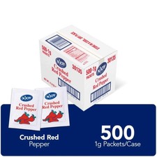 N'J Joy Crushed Red Pepper Packets 500 Count 1g Single Serve Portion BULK SIZE