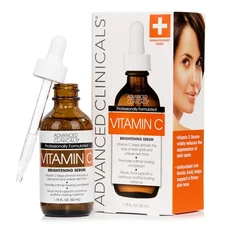 Advanced Clinicals Brightening Vitamin C Serum For Face With Glycolic Acid + Lac