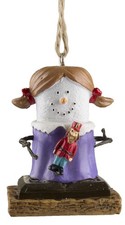 S'Mores Nutcracker Style Ornament - Girl Purple