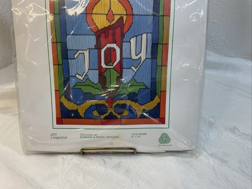 Sunset Needlepoint Longstitch Kit Joy8x10 Frame Christmas Holiday 100% Wool NOS - Image 2 of 4