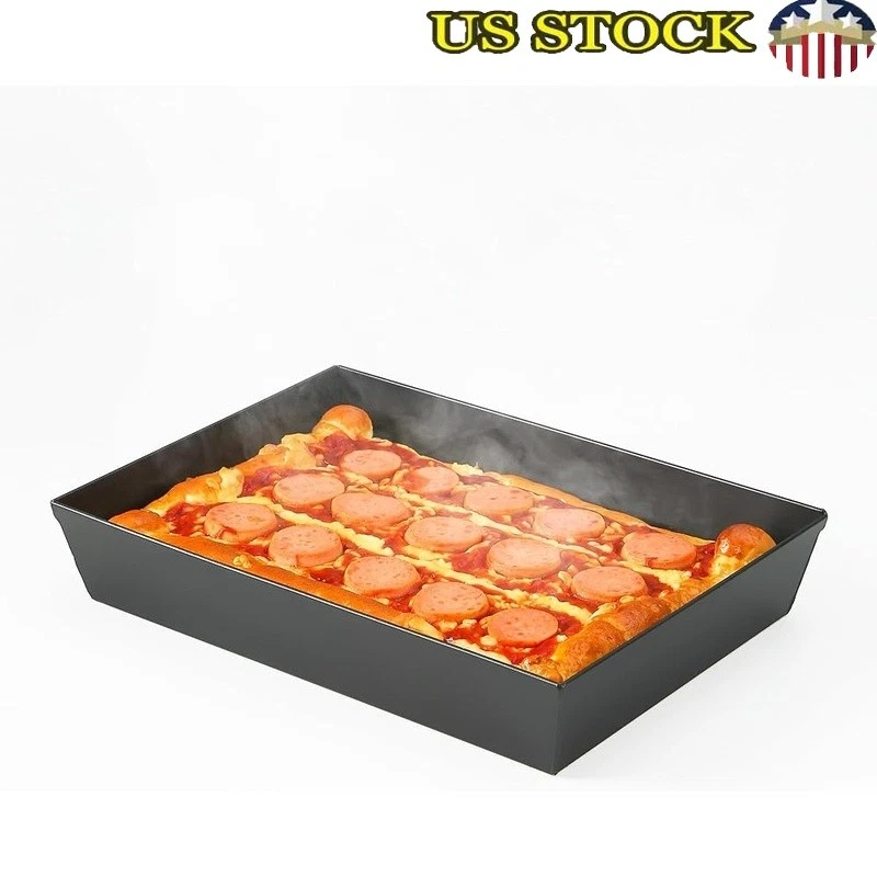 Detroit Style Pizza Pan Nonstick Carbon Steel High Temp Oven Safe Baking New