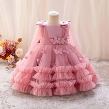 Girls Dress 1-5 Y Baby Girls Wedding Sleeveless Butterfly Mesh Birthday Dress