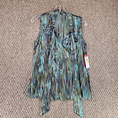 Rafaella Studio Blouse Womens Medium Sleeveless Top V Neck NEW