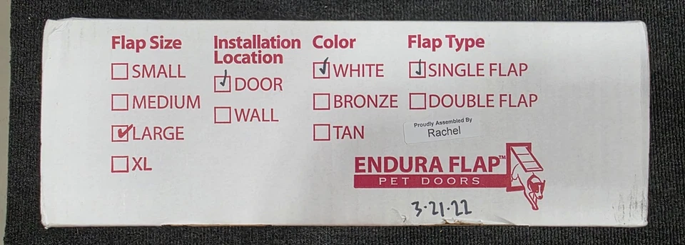 Puerta para mascotas Endura Flap grande blanca con montaje en puerta, nueva en caja Foto 4 de 4