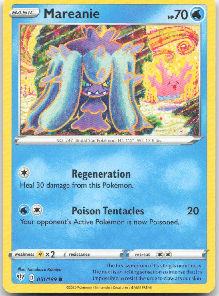 Mareanie 051/189 Common Darkness Ablaze Pokemon Near Mint
