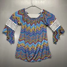 Win Win Woman’s Pinwheel Sleeve Tunic Blouse Boho Size L-XL