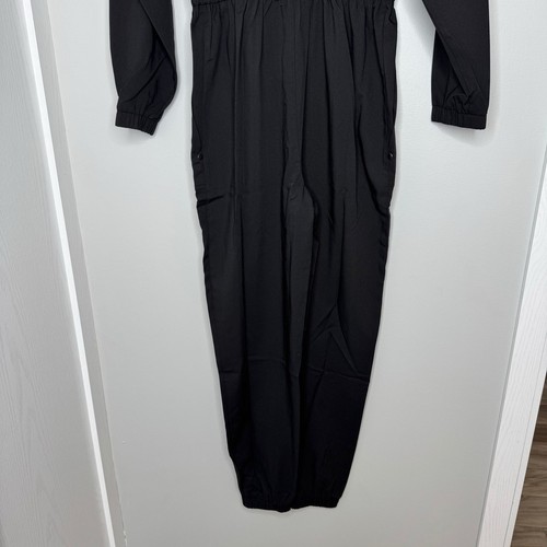 Steve Madden Tommi Black Utility Jumpsuit XS Long Sleeve Zip Front Elastic Waist - Picture 12 of 15