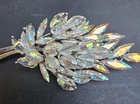 Vintage Unsigned Donald Simpson Aurora Borealis Silver Tone Brooch 1950s AF