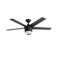 Merwry 48 in. Integrated LED Indoor Matte Black Ceiling Fan with Light Kit and R