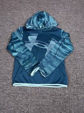 Under Armour Boys Youth XL Blue Pullover Hoodie Sweatshirt Athletic Gear