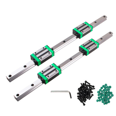 ANWOK Linear Guide Rail 2PCS Hgr20-600Mm(23.6 Inch) Bearing Guide and 4PCS HGH20