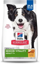 Senior Vitality Adult 7 Dry Dog Food Chicken & Rice 21.5 lb. Bag 6.69 per pound